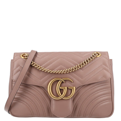 Calfskin Matelasse Medium GG Marmont Shoulder Bag Porcelain Rose