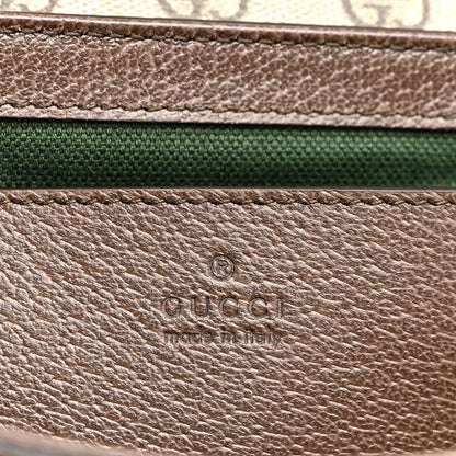 GG Supreme Monogram Textured Dollar Calfskin Small Ophidia Top Handle Shoulder Bag Beige Brown