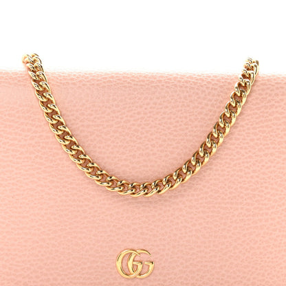 Dollar Calfskin Mini GG Marmont Chain Wallet Perfect Pink