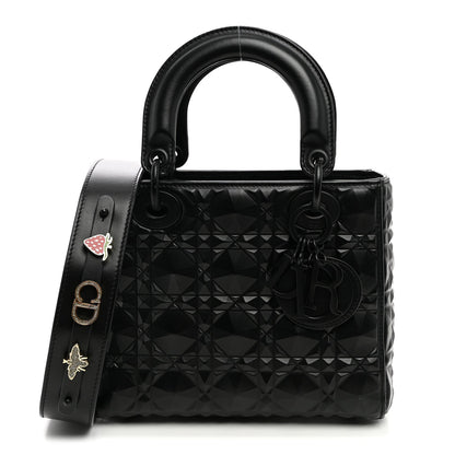 Calfskin Cannage Diamond Small My ABCDior Lady Dior Black
