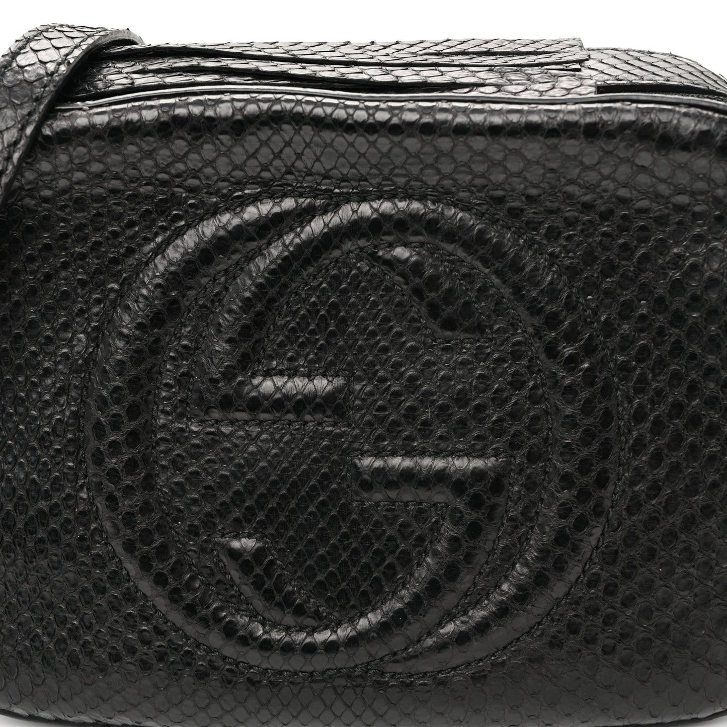 Snakeskin Small Soho Disco Bag Black