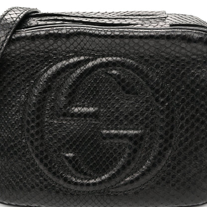 Snakeskin Small Soho Disco Bag Black