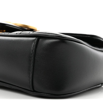 Calfskin Matelasse Mini GG Marmont Shoulder Bag Black