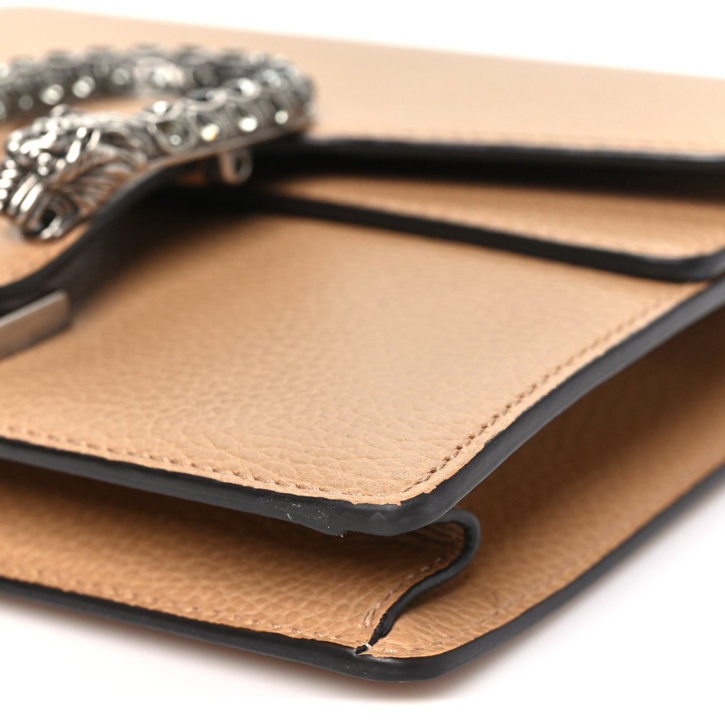 Dollar Calfskin Crystal Mini Dionysus Shoulder Bag Natural Tan Black Diamond