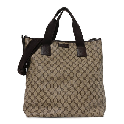 GG Supreme Monogram Vertical Tote Dark Brown