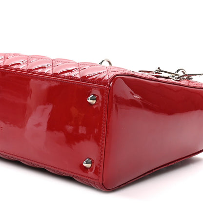 Patent Cannage Medium Lady Dior Burgundy Red