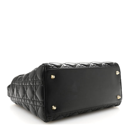Lambskin Cannage Medium Lady Dior Black