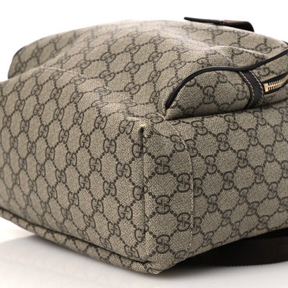 GG Supreme Monogram Medium Single Buckle Rucksack Backpack Beige Ebony Brown