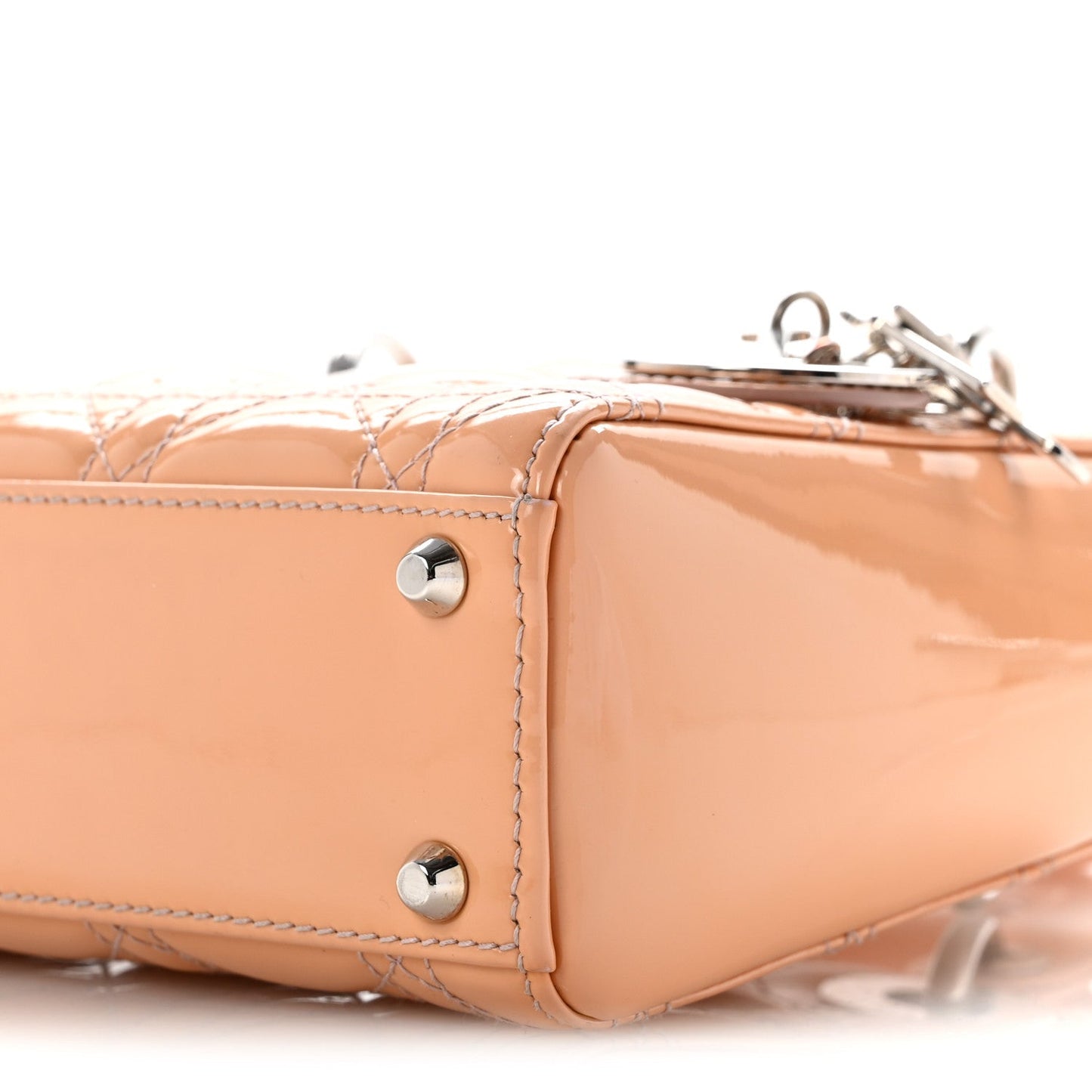 Patent Cannage Mini Lady Dior Rose Clair