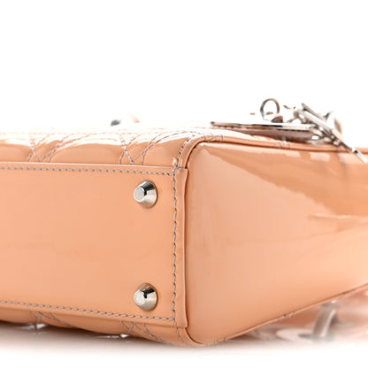 Patent Cannage Mini Lady Dior Rose Clair