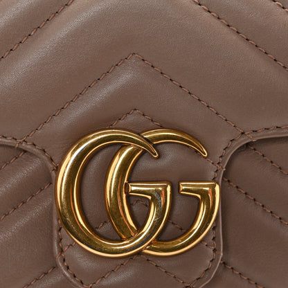 Calfskin Matelasse Super Mini GG Marmont Shoulder Bag Porcelain Rose