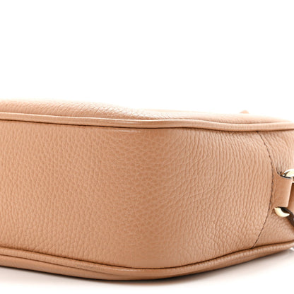 Pebbled Calfskin Small Soho Disco Bag Camelia