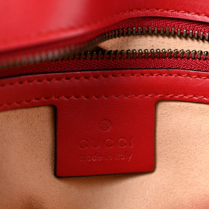 Calfskin Matelasse Small GG Marmont Shoulder Bag Hibiscus Red