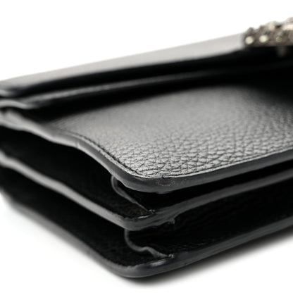 Pebbled Calfskin Small Dionysus Shoulder Bag Black