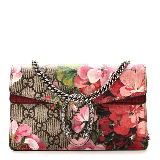 GG Supreme Monogram Blooms Super Mini Dionysus Shoulder Bag Beige Multicolor Dry Rose Beige Multicolor Dry Rose