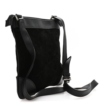 Guccissima Suede Crossbody Bag Black