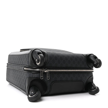 GG Supreme Monogram Azalea Calfskin Retro Interlocking G Small Savoy Cabin Trolley Black
