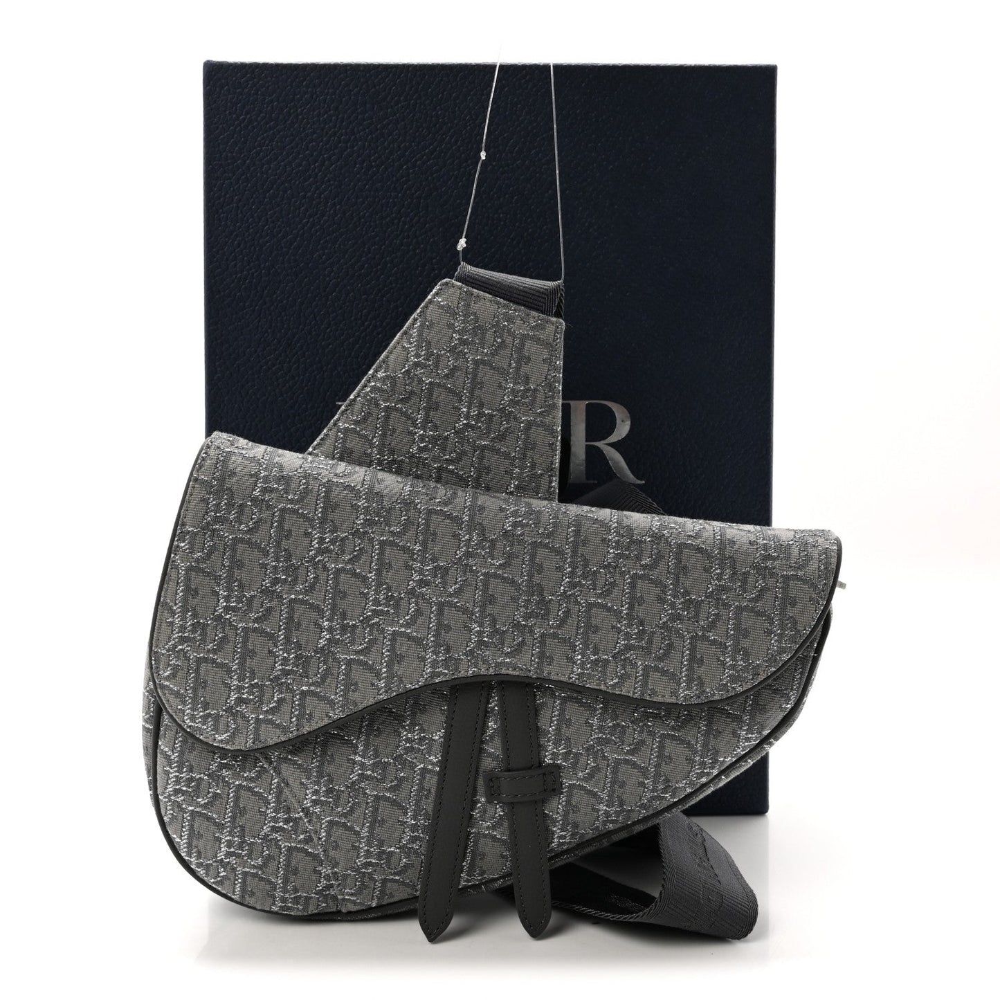 Oblique Mens Saddle Bag Grey