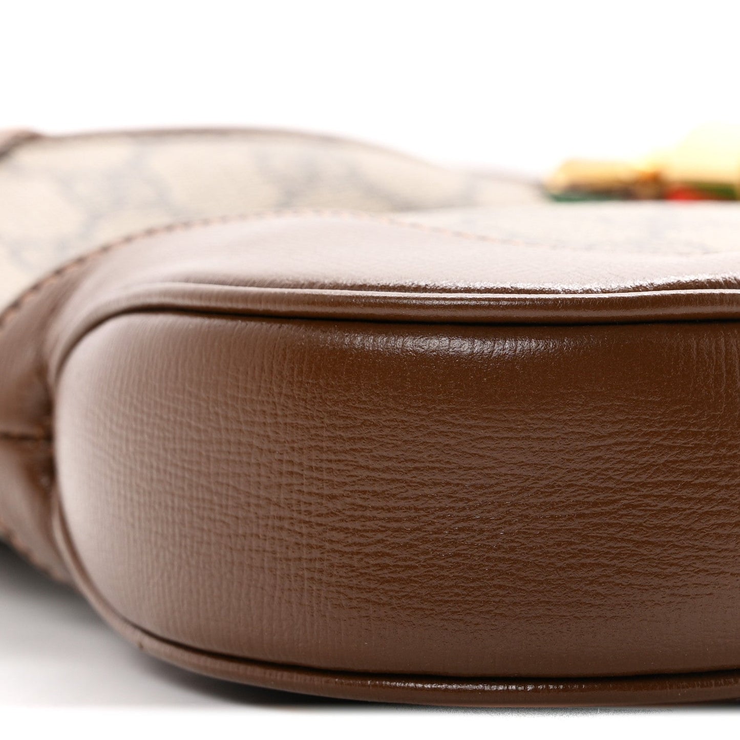 GG Supreme Monogram Azalea Calfskin Web Small Jackie 1961 Hobo Beige Ebony Brown Sugar