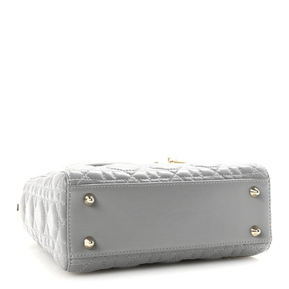 Lambskin Cannage Small My Lucky Badges My Lady Dior Grey
