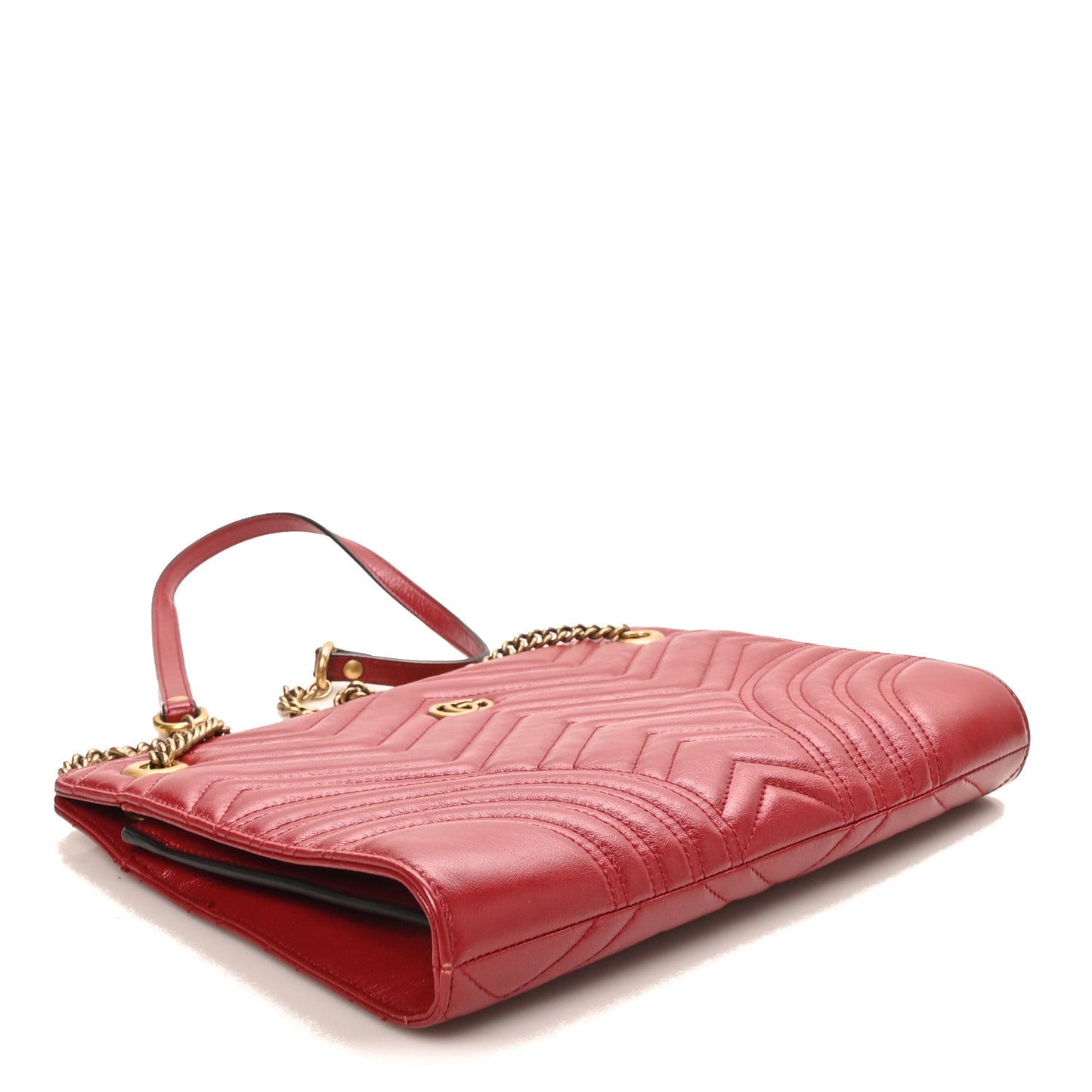 Azalea Calfskin Matelasse Heart Medium GG Marmont Slim Shoulder Bag Romantic Cerise
