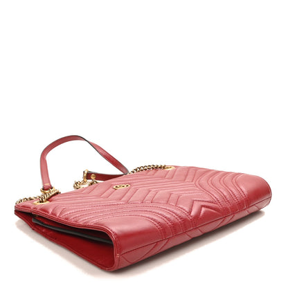 Azalea Calfskin Matelasse Heart Medium GG Marmont Slim Shoulder Bag Romantic Cerise