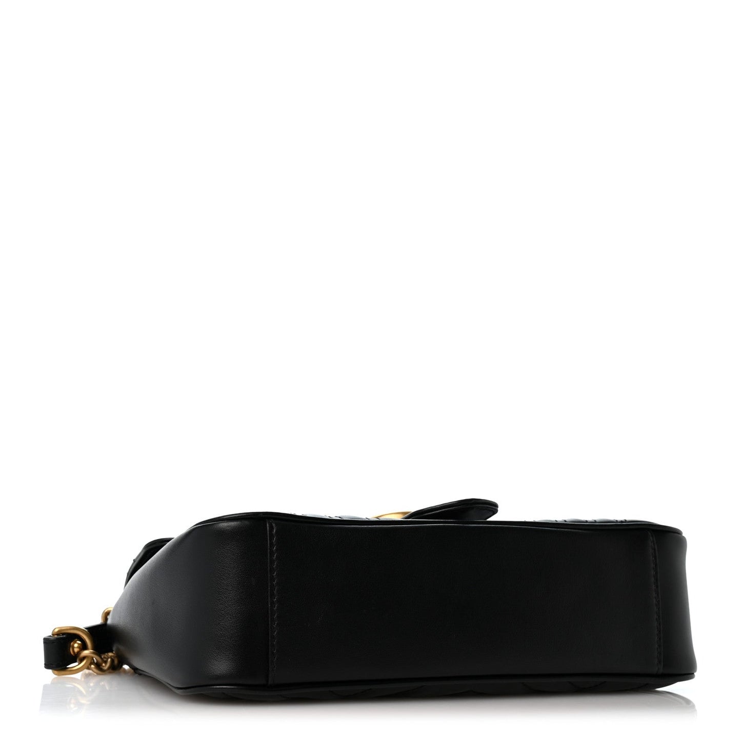 Calfskin Matelasse Medium GG Marmont Shoulder Bag Black