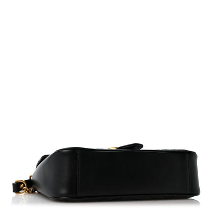 Calfskin Matelasse Medium GG Marmont Shoulder Bag Black