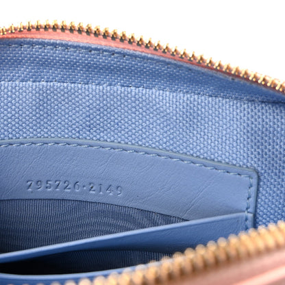 Dollar Calfskin Enamel Super Mini GG Marmont Chain Shoulder Bag Light Pink Blue