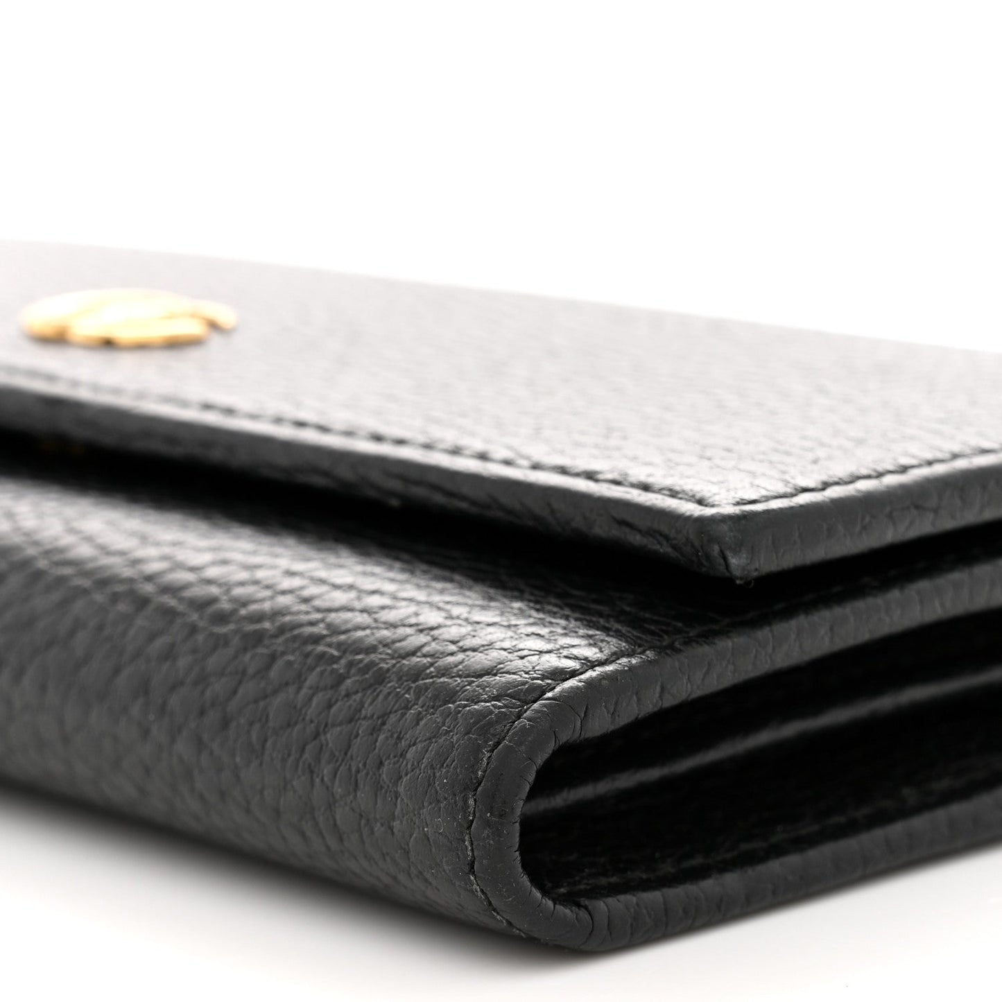 Dollar Calfskin Petite GG Marmont Wallet Chain Bag Black