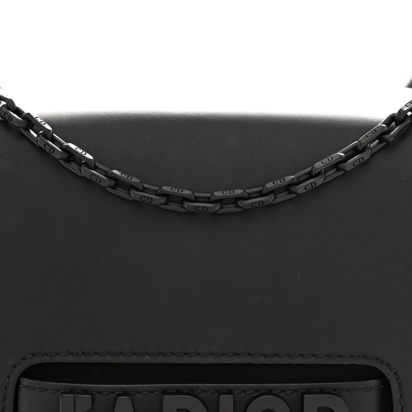 Ultra Matte Calfskin J'Adior Chain Flap Bag Black