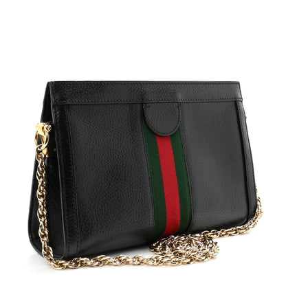 Calfskin GG Web Small Ophidia Chain Shoulder Bag Black