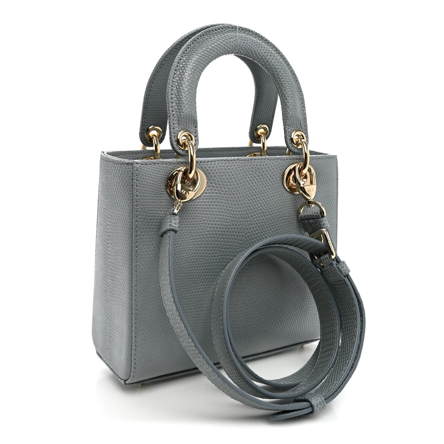 Lizard Small Lady Dior Cloud Blue