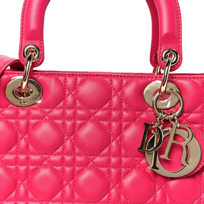 Lambskin Cannage Medium Lady Dior Pink