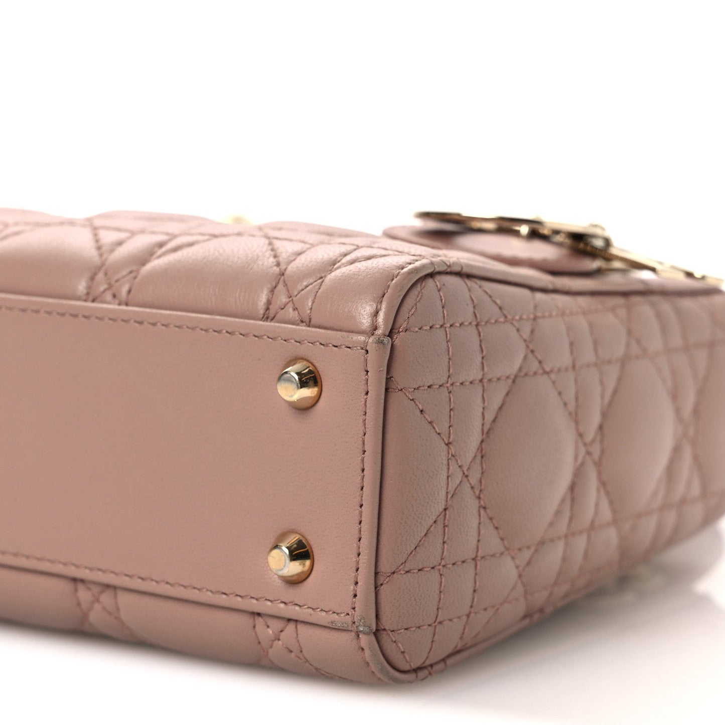 Lambskin Cannage Mini Lady Dior Blush