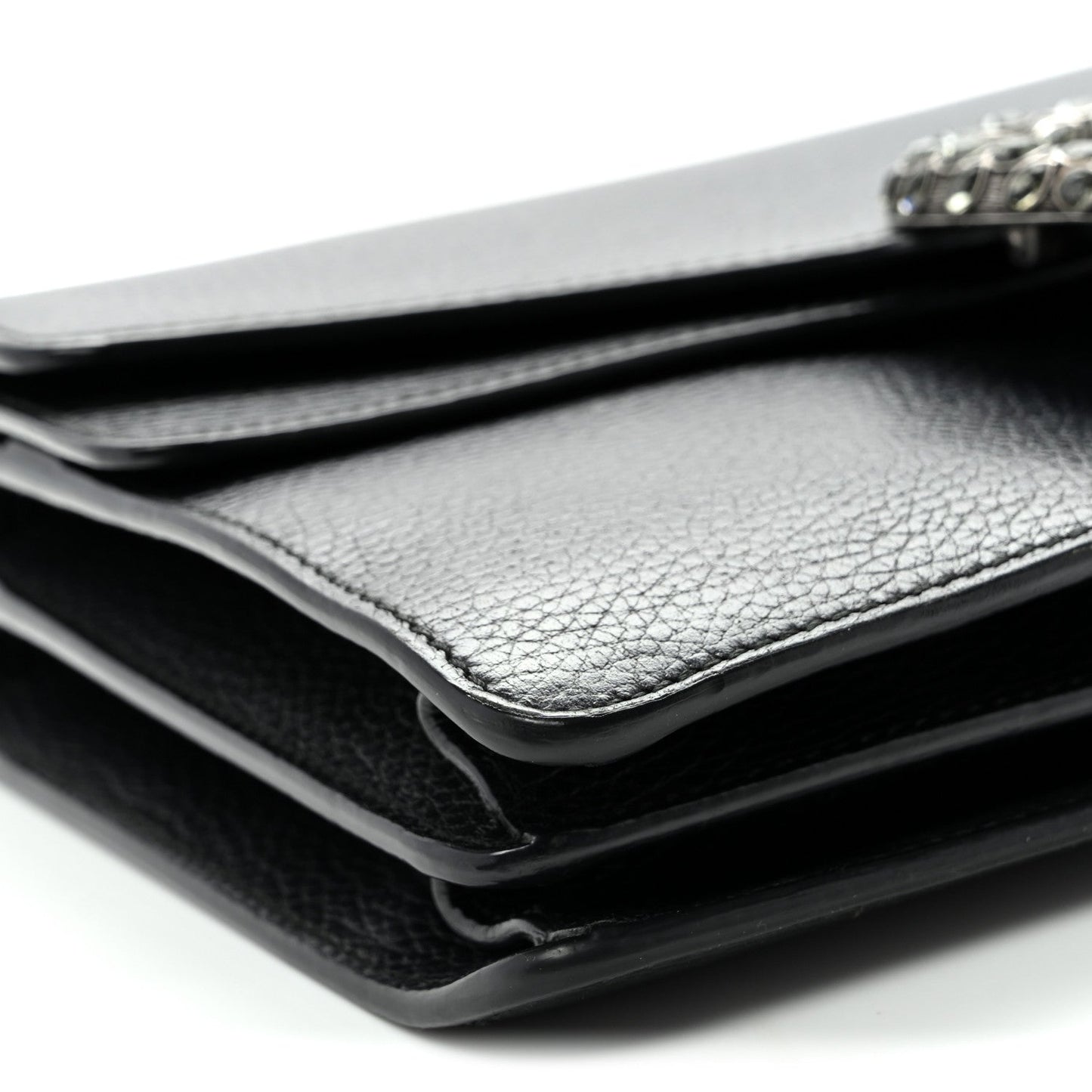Pebbled Calfskin Small Dionysus Shoulder Bag Black