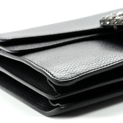 Pebbled Calfskin Small Dionysus Shoulder Bag Black