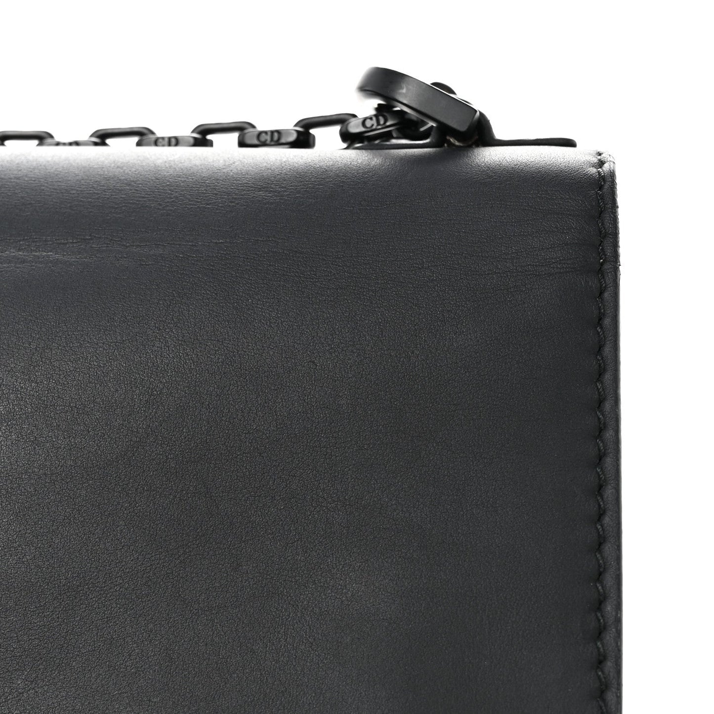 Ultra Matte Calfskin J'Adior Chain Flap Bag Black