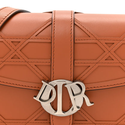 Calfskin Cosmo Laser Cut Cannage Mini Dior Charm Bag Cognac