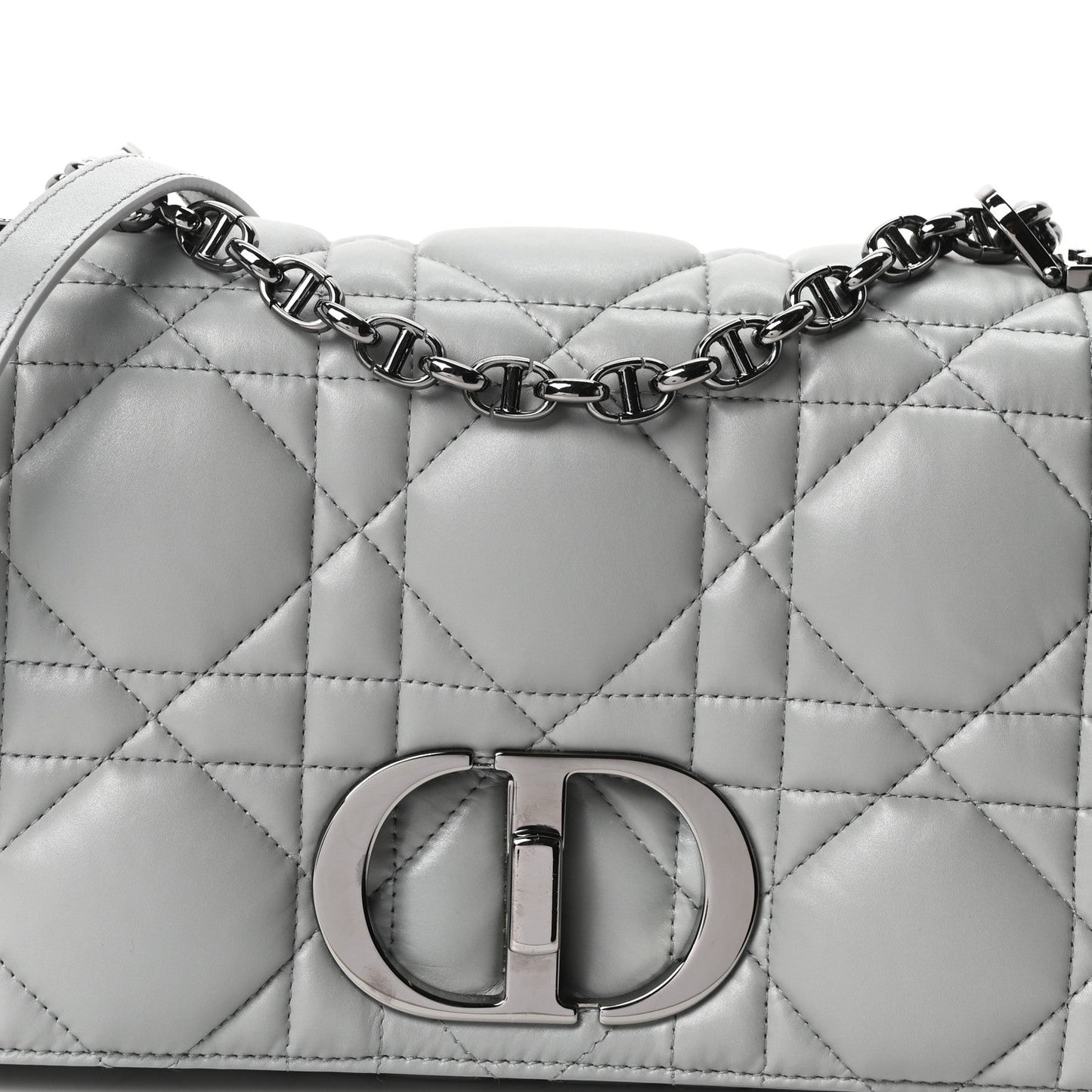 Calfskin Macrocannage Medium Caro Bag Iron Grey