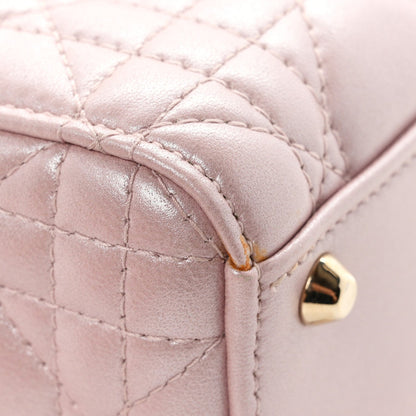 Metallic Lambskin Cannage Mini Lady Dior  Lotus