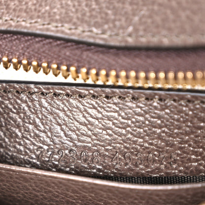GG Supreme Monogram Textured Dollar Calfskin Small Ophidia Shoulder Bag Beige Ebony New Acero