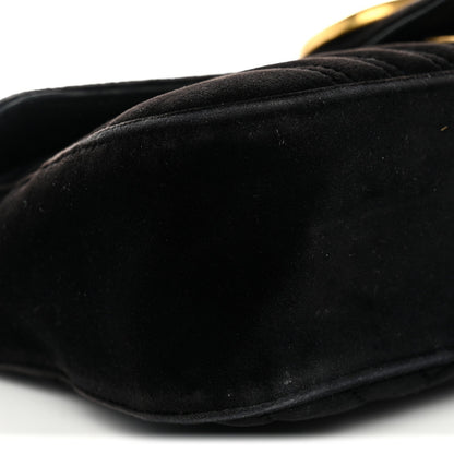 Velvet Matelasse Mini GG Marmont Shoulder Bag Black