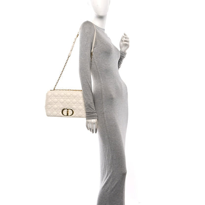 Grained Calfskin Cannage Large Caro Bag Latte