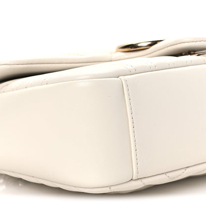 Lambskin Matelasse Medium GG Marmont Shoulder Bag White