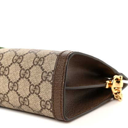 GG Supreme Monogram Web Small Ophidia Chain Shoulder Bag Brown