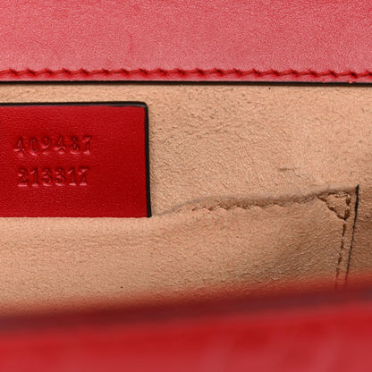 Guccissima Small Padlock Shoulder Bag Hibiscus Red