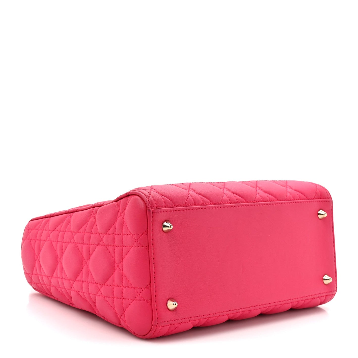 Lambskin Cannage Medium Lady Dior Fuchsia