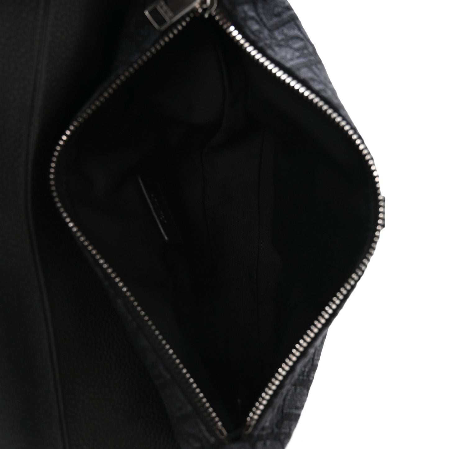 Grained Calfskin Oblique Mens Saddle Bag Black Blue