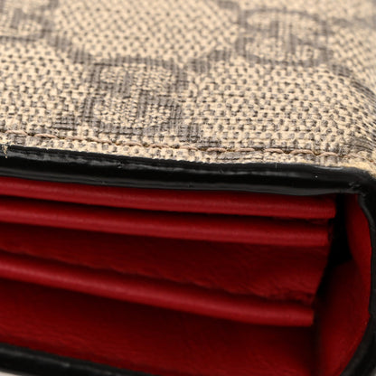 GG Supreme Monogram Mini Dionysus Chain Wallet Beige Vulcanic Red